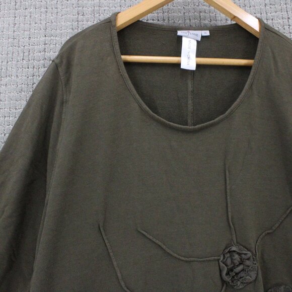 Cheyenne Tunic Dress Womens 2X Brown Pullover Long Sleeve Floral Embroidered - Picture 5 of 9